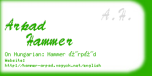 arpad hammer business card